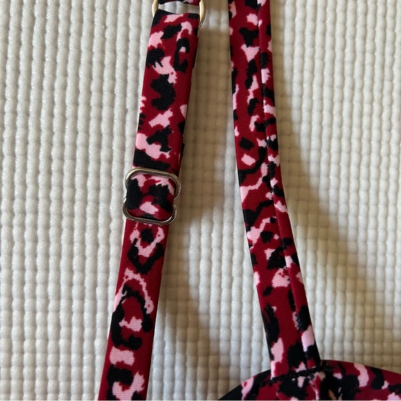 SWIM SOLUTIONS Women's Red Stretch Tummy Control Flyaway Sweetheart Swimdress 22 - Picture 6 of 16